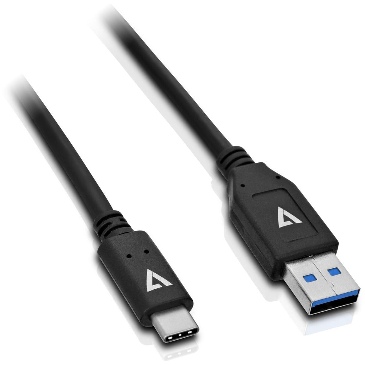 V7 V7U3.1AC-1M-BLK-1E Black USB Cable USB 3.1 A Male to USB-C Male 1m 3.3ft, Corrosion Resistant, Strain Relief, Reversible, EMI/RF Protection