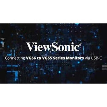 ViewSonic VG1655 15.6" Portable Monitor, FHD 1080p, 2-Way Power, Versatile Connectivity, Built-in Stand