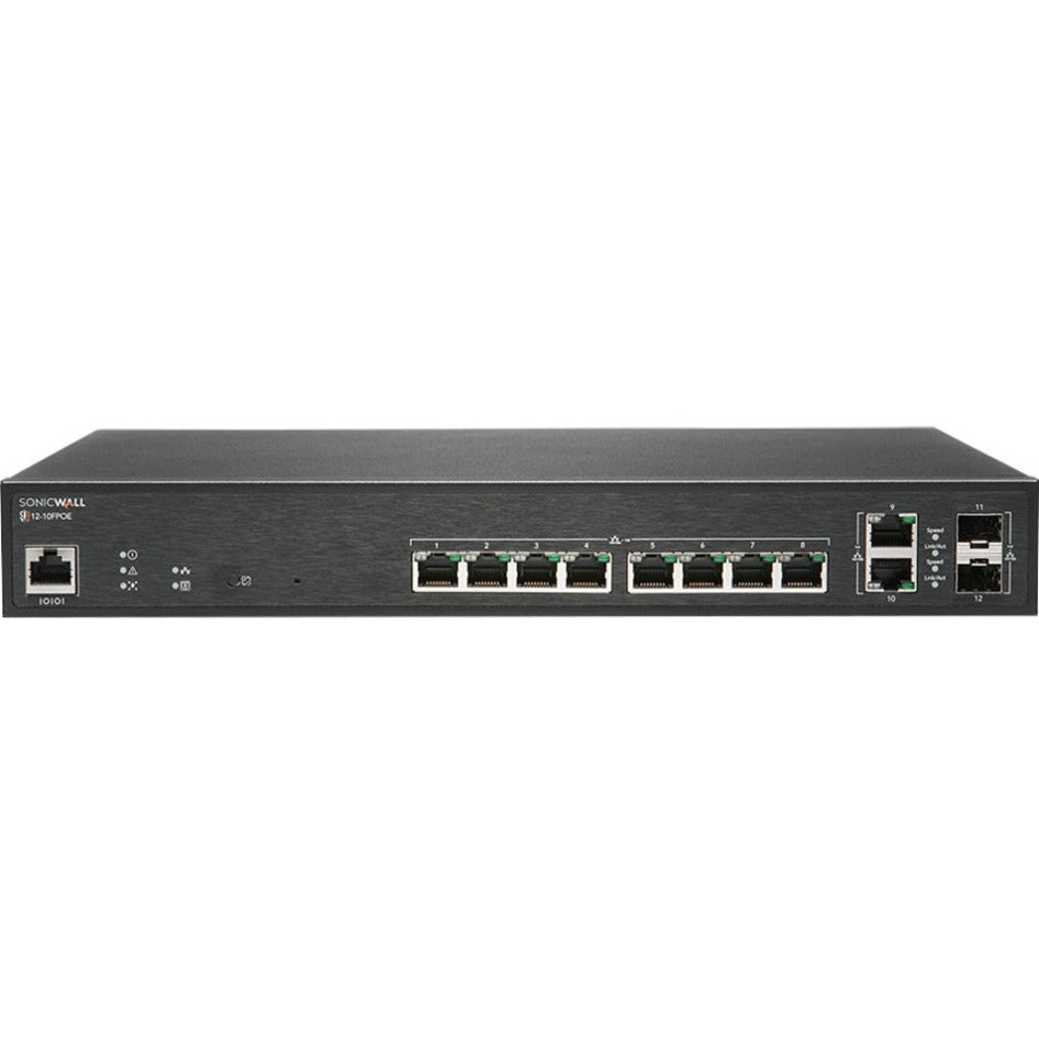 SonicWall 02-SSC-2464 Switch SWS12-10FPOE, 12-Port Gigabit Ethernet PoE Switch