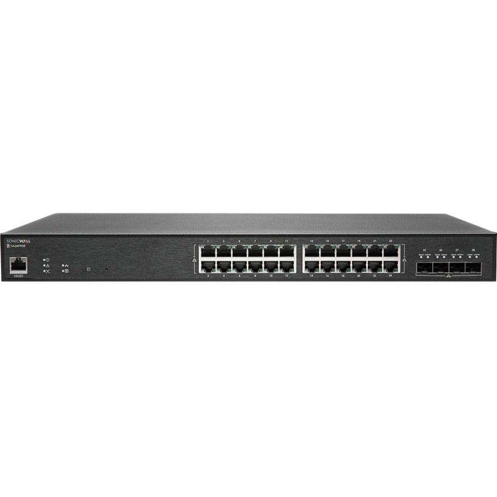 SonicWall 02-SSC-2468 Switch SWS14-24FPOE, 28 Ports, 10GBase-X, Gigabit Ethernet, 410W PoE Budget