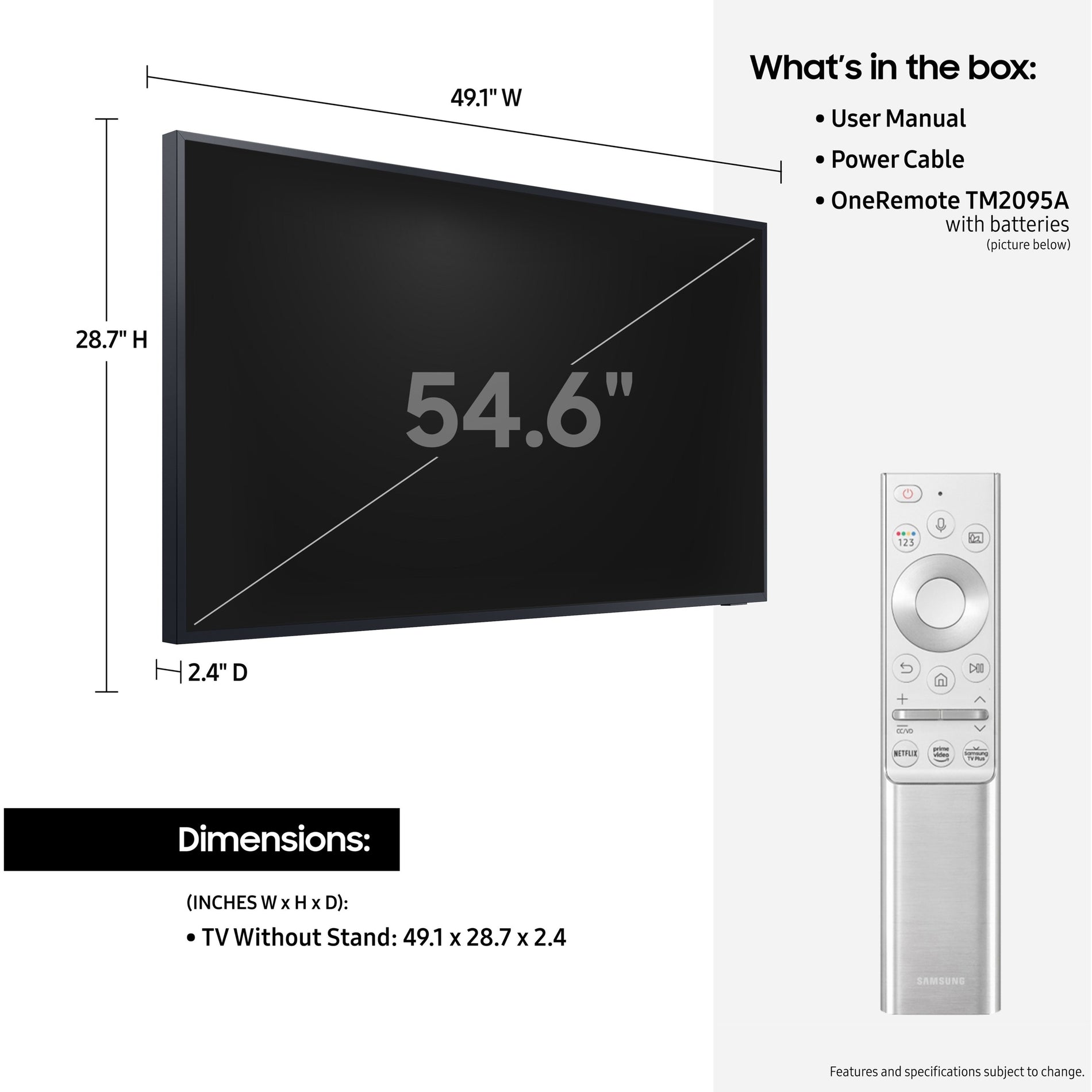 Samsung QN55LST7TAFXZA The Terrace 55" QLED 4K Smart TV, 240Hz, 3 HDMI Ports, Ambient Mode