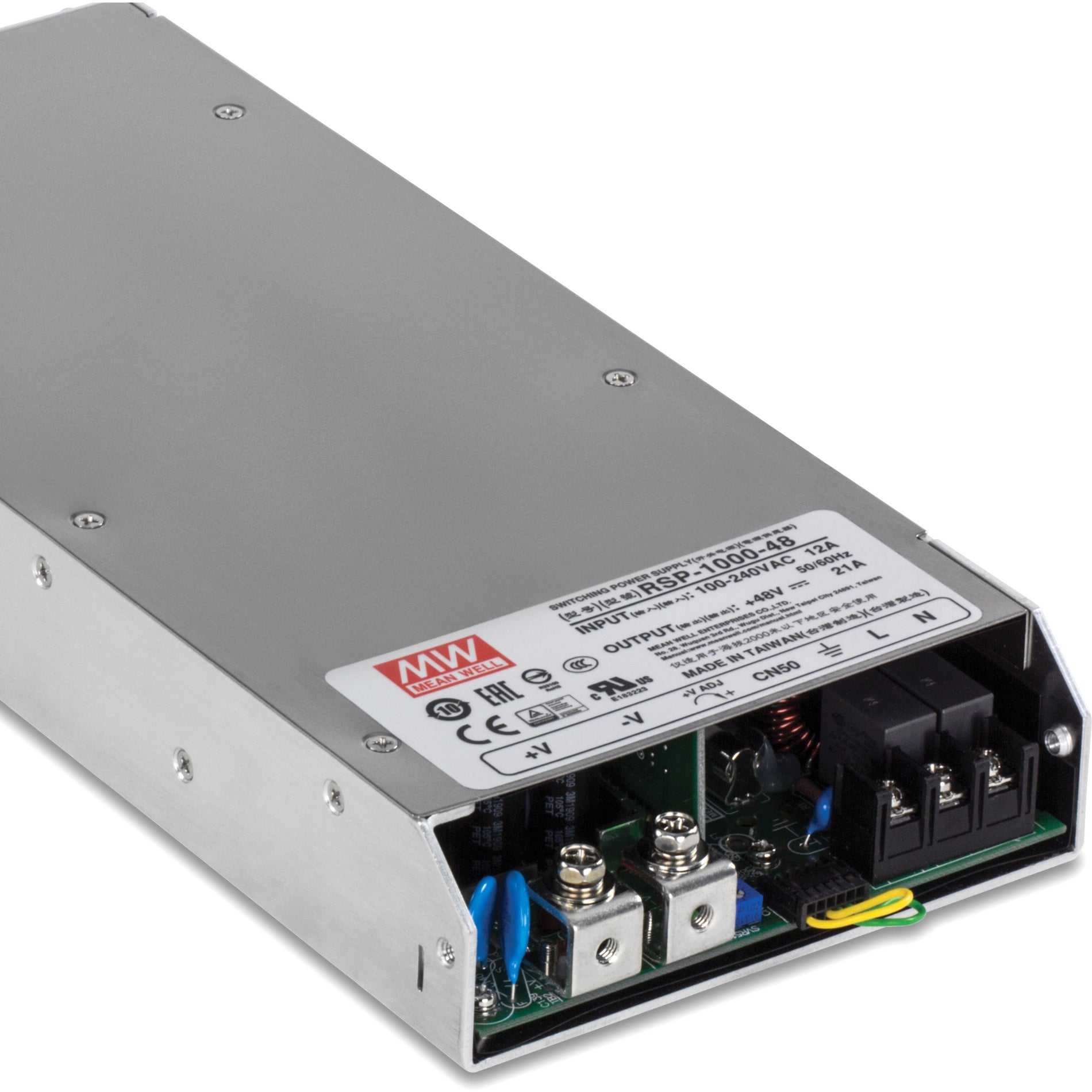 TRENDnet TI-RSP100048, 1000W, 48V DC, 21A AC to DC Industrial Power Supply with PFC Function
