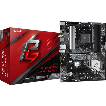 ASRock B550 PHANTOM GAMING AC Desktop Motherboard, ATX, AMD