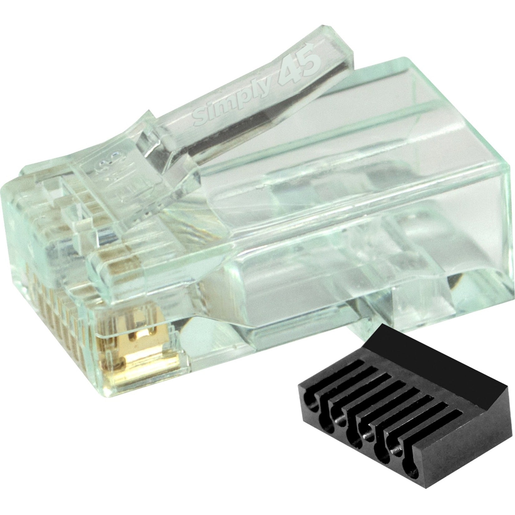 SIMPLY45 S45-1100 Cat6 Unshielded Network Connector with BarS45, Green Tint, Lifetime Warranty, TAA Compliant