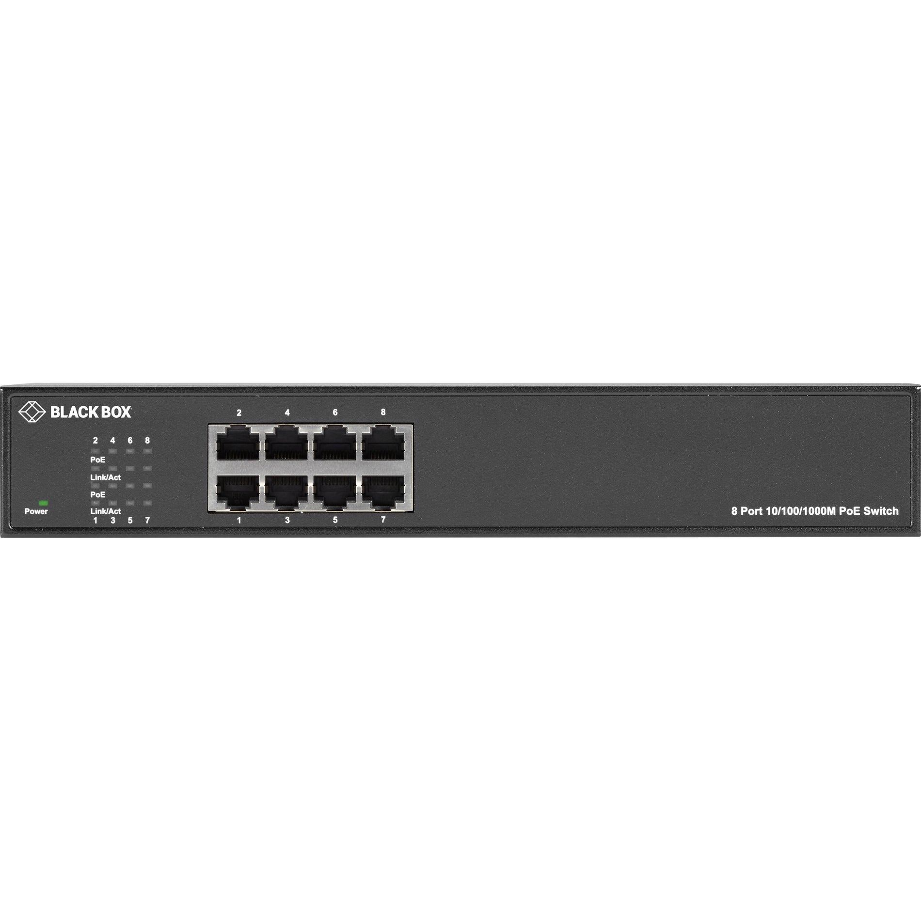 Black Box LPB1308A-R2 LPB1300 Series Gigabit Ethernet PoE+ Switch, 8-Port, 30W PoE Budget