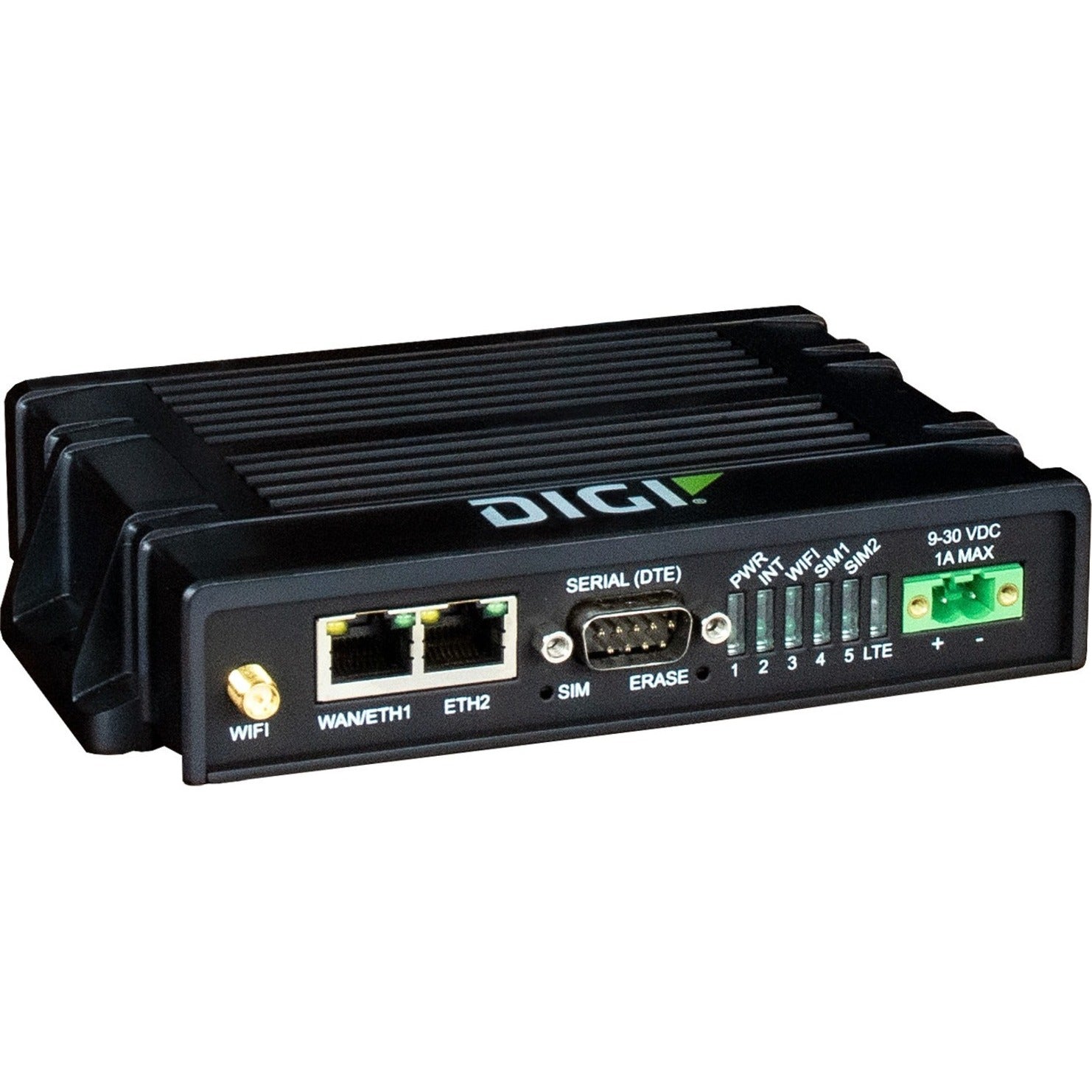Digi IX20-0AG4 Rugged, Secure LTE Router, 4G, 2x Cellular Antenna, Ethernet Connectivity