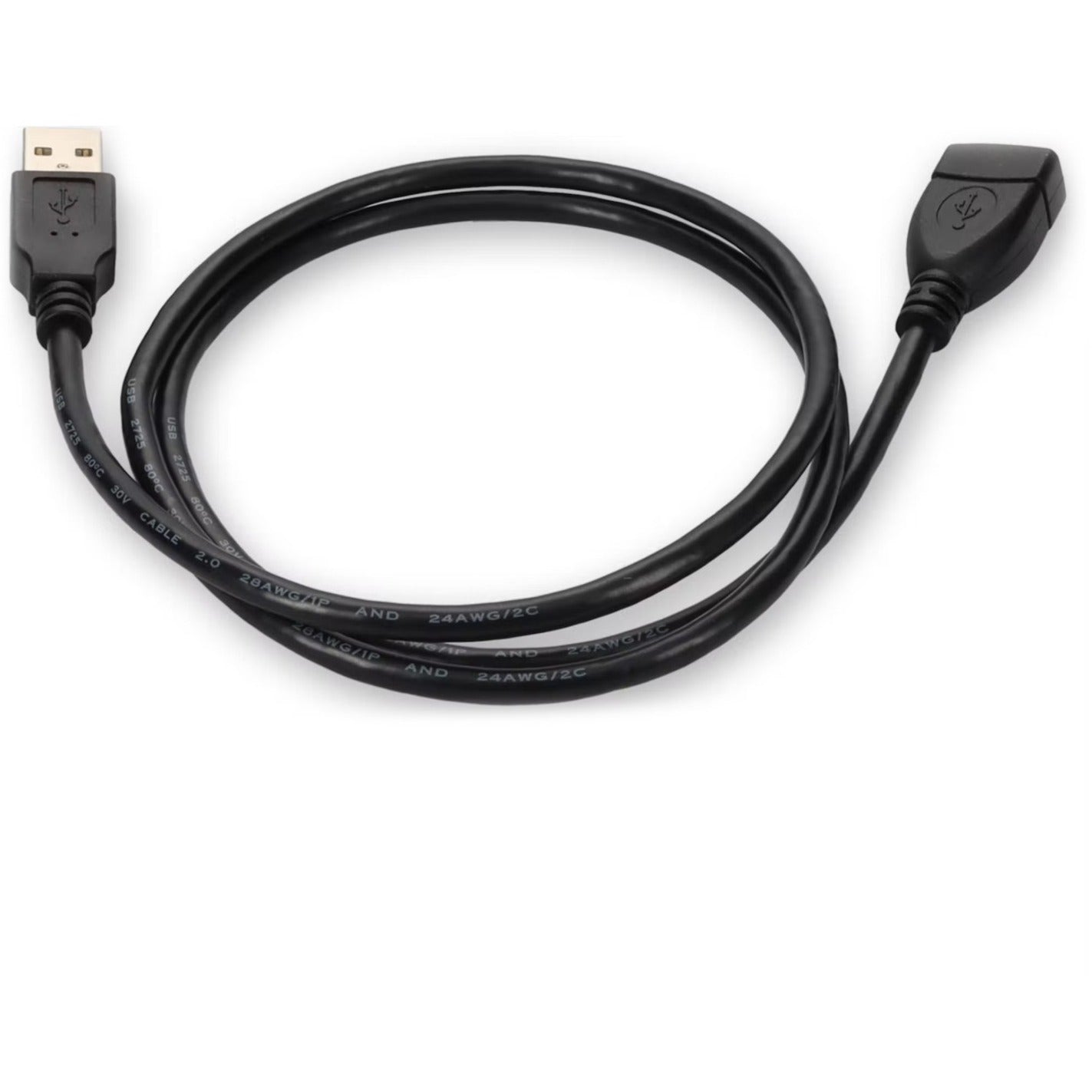 AddOn USBEXTAA3MF 3ft USB 2.0 (A) Male to Female Black Cable, Data Transfer Cable