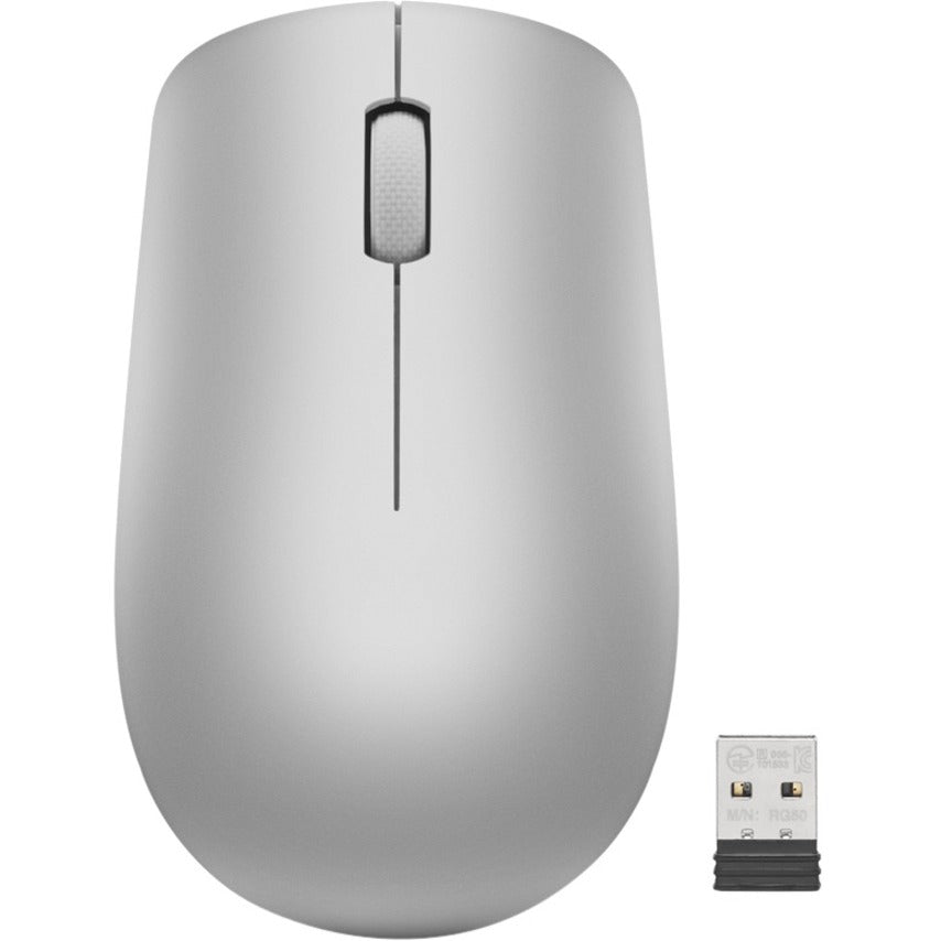 Lenovo GY50Z18984 530 Wireless Mouse (Platinum Grey), Ergonomic Fit, 1200 dpi, 2.4 GHz