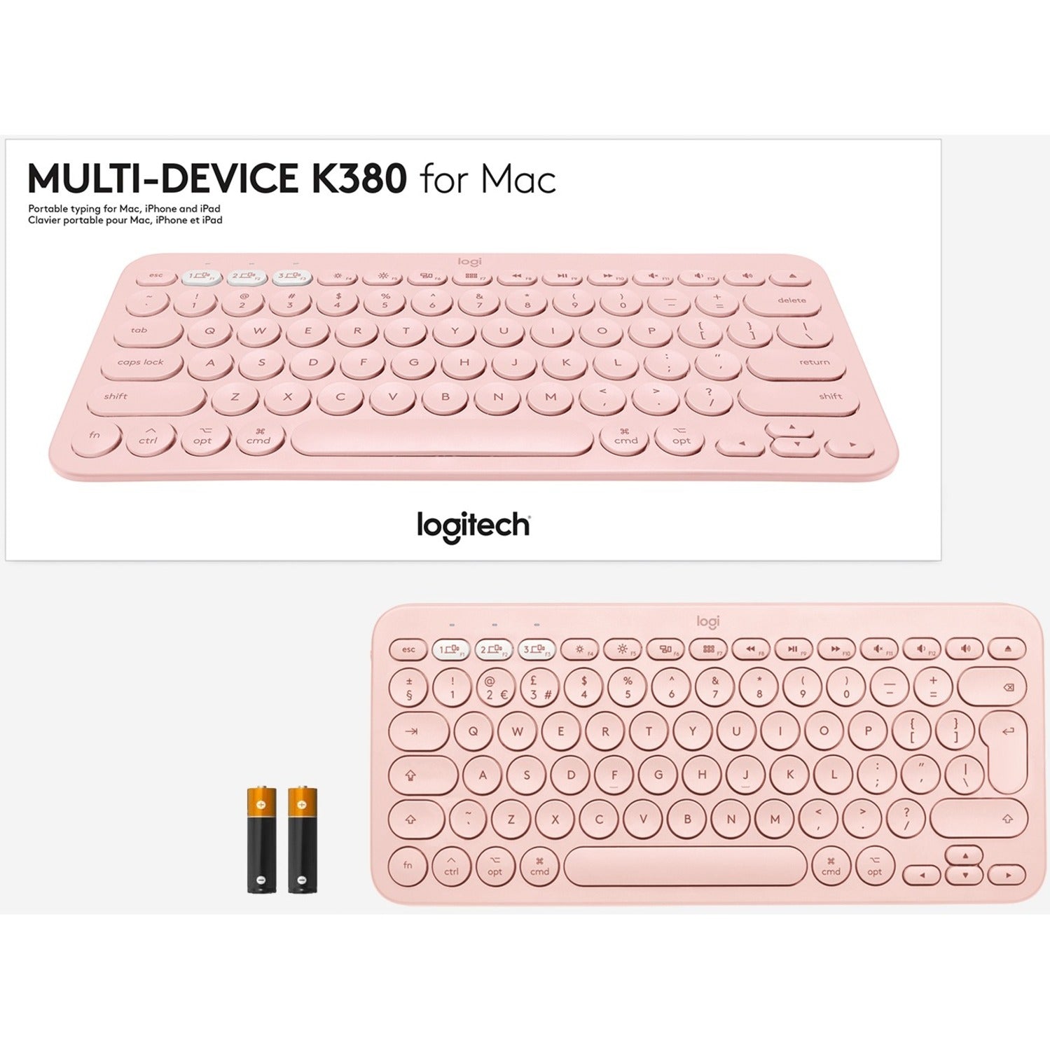 Logitech 920-009728 K380 Multi-device Bluetooth Keyboard for Mac, Compact and Lightweight with Multi-host Support
