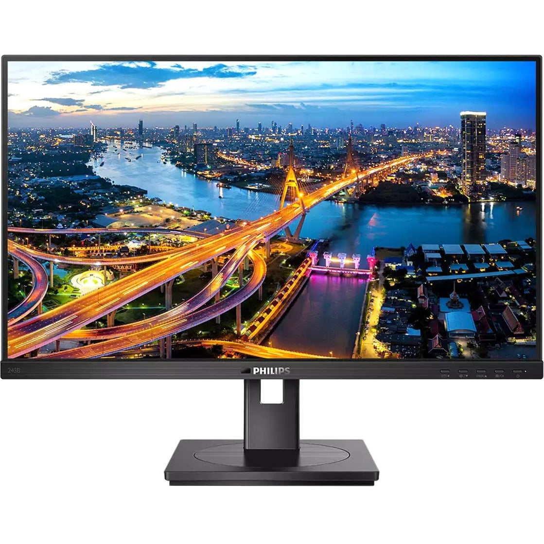 Philips 243B1 LCD Monitor with USB-C, 23.8 Full HD, Textured Black