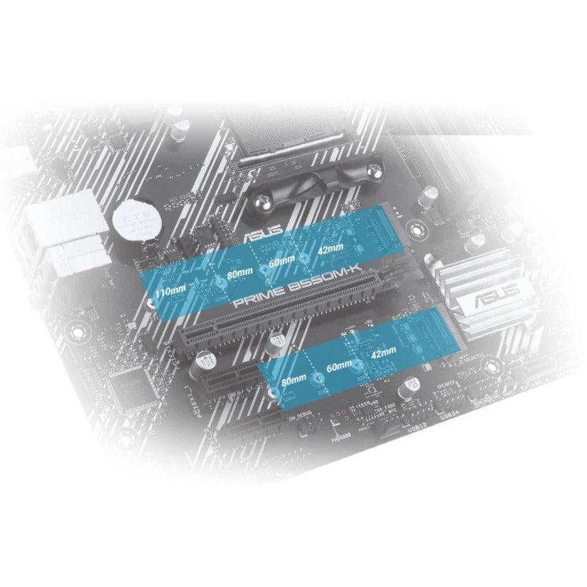 Asus PRIME B550M-K Desktop Motherboard, AMD B550 Chipset, Socket AM4, Micro ATX