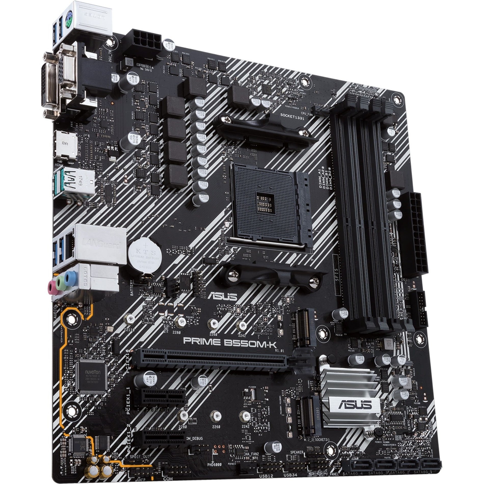Asus PRIME B550M-K Desktop Motherboard, AMD B550 Chipset, Socket AM4, Micro ATX