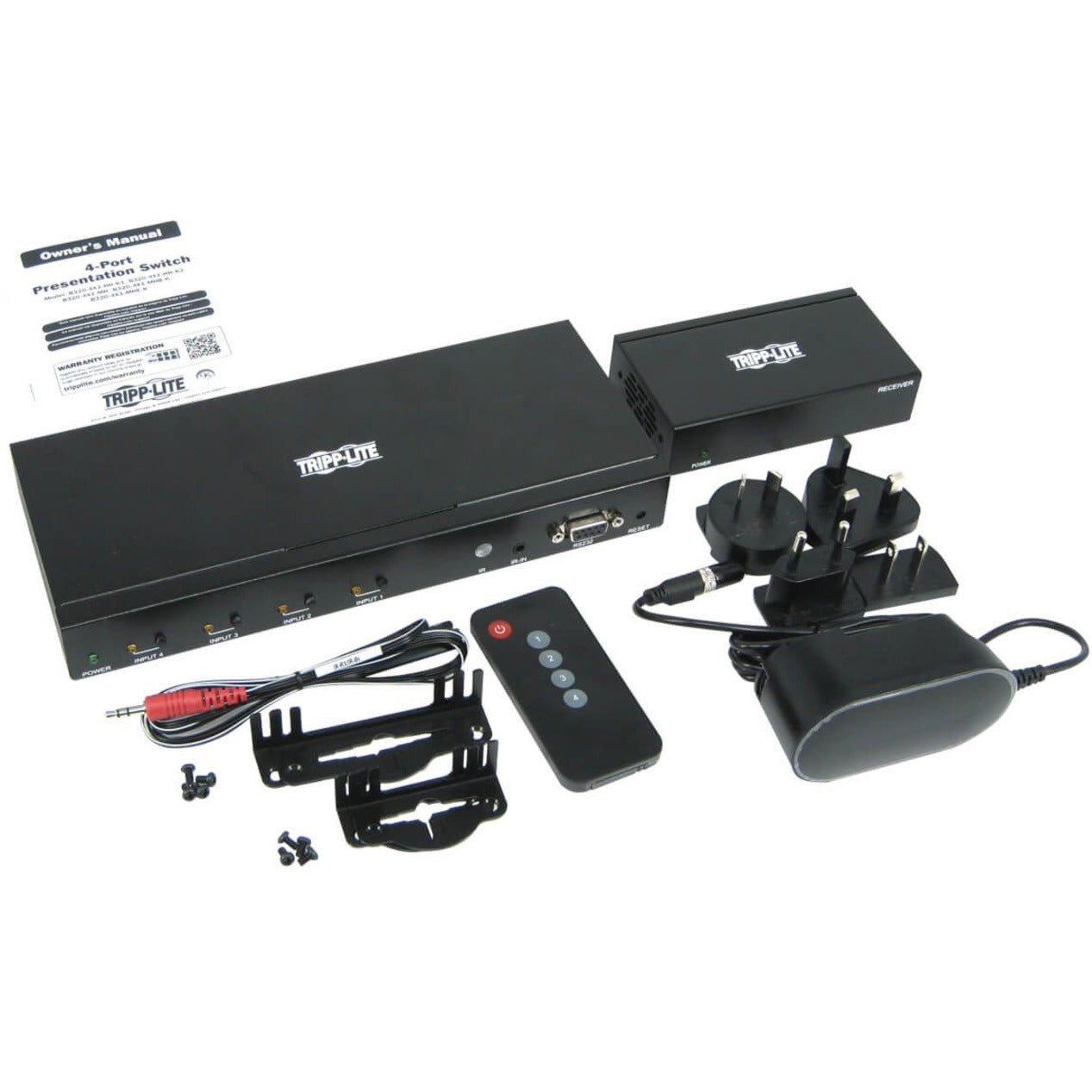 Tripp Lite B320-4X1-HH-K2 4-Port HDMI over Cat6 Presentation Switch/Extender, 4K, 125ft Range