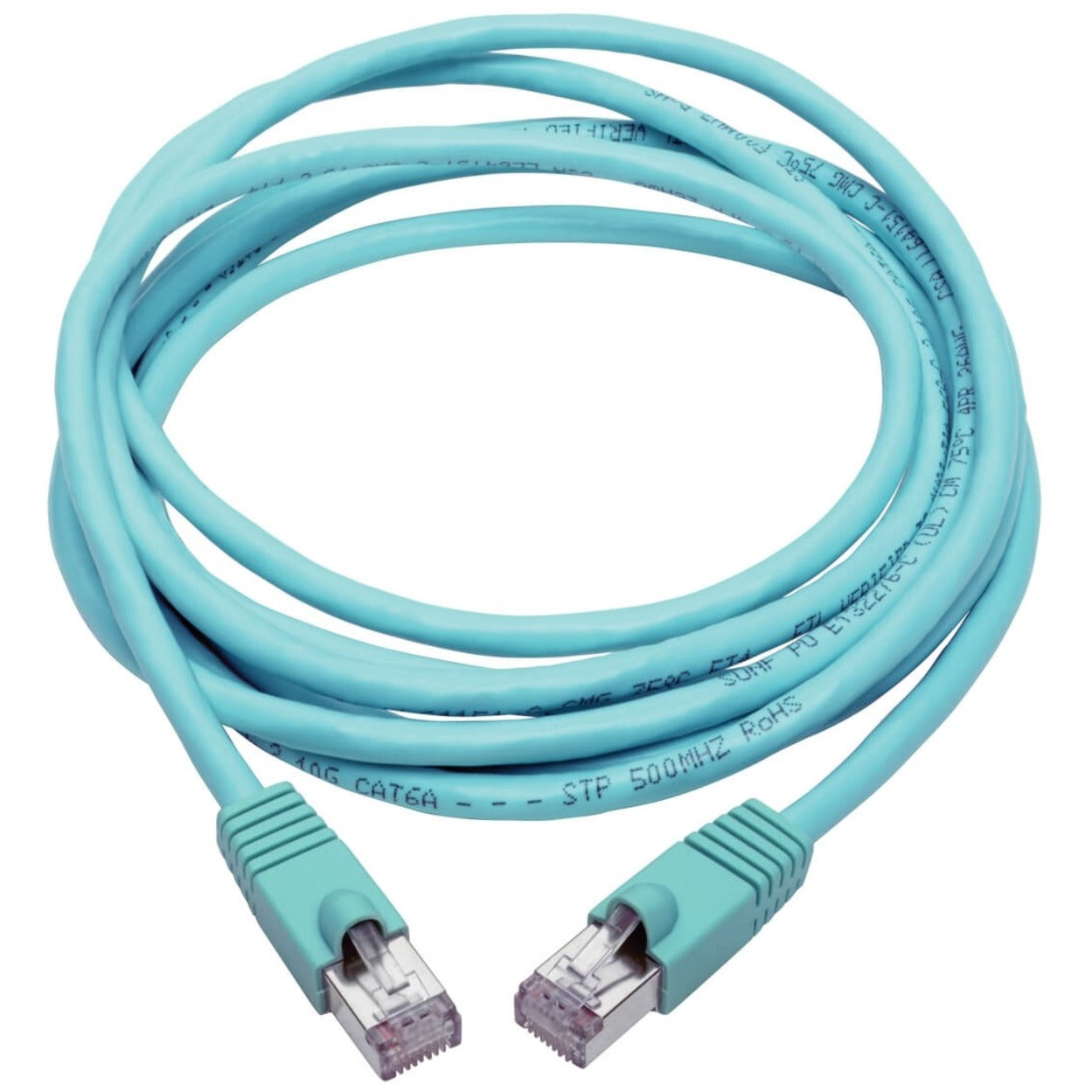 Tripp Lite N262-015-AQ Cat.6a STP Patch Network Cable, 15 ft, Aqua, 10G-Certified