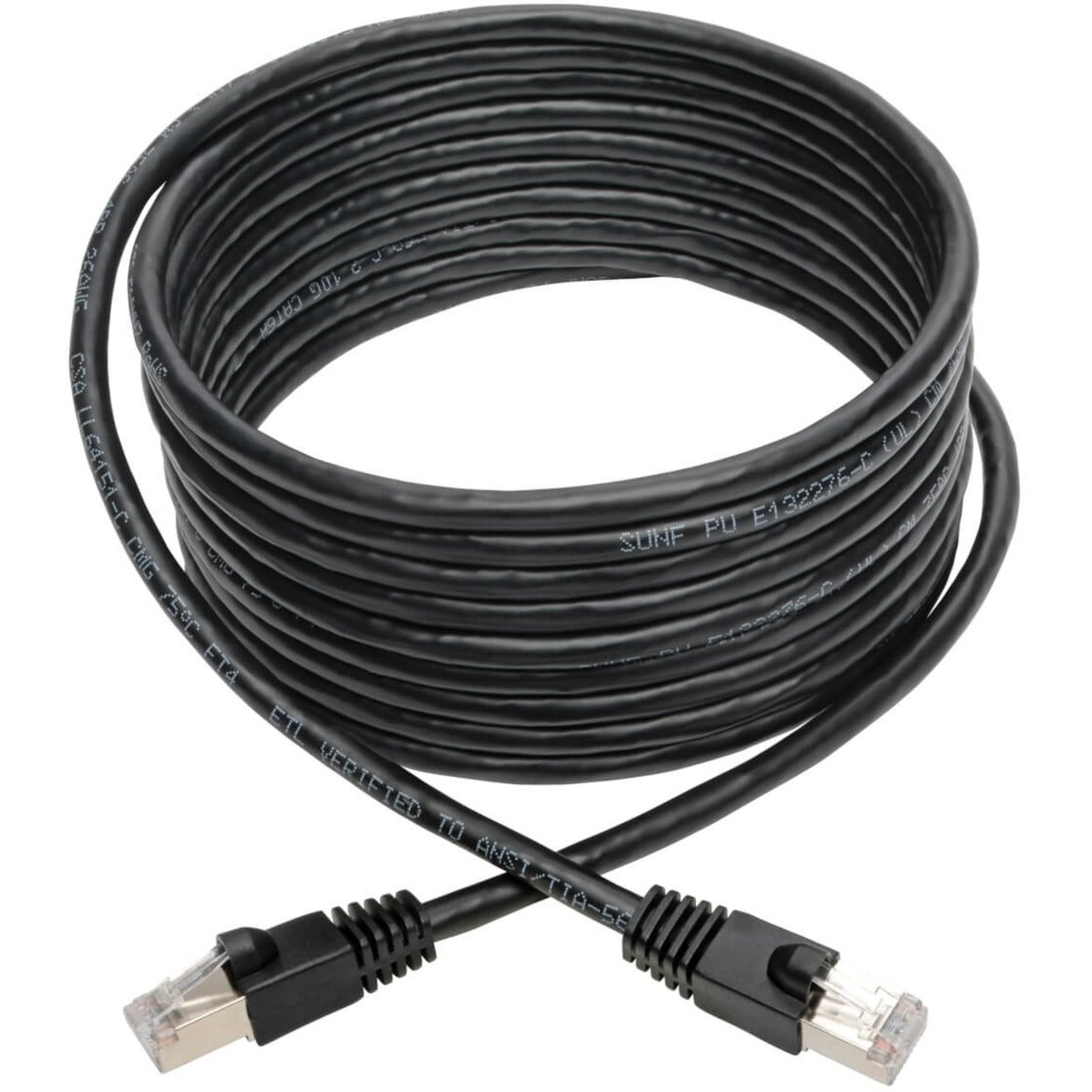 Tripp Lite N262-015-BK Cat.6a STP Patch Network Cable, 15 ft, 10G-Certified, Black
