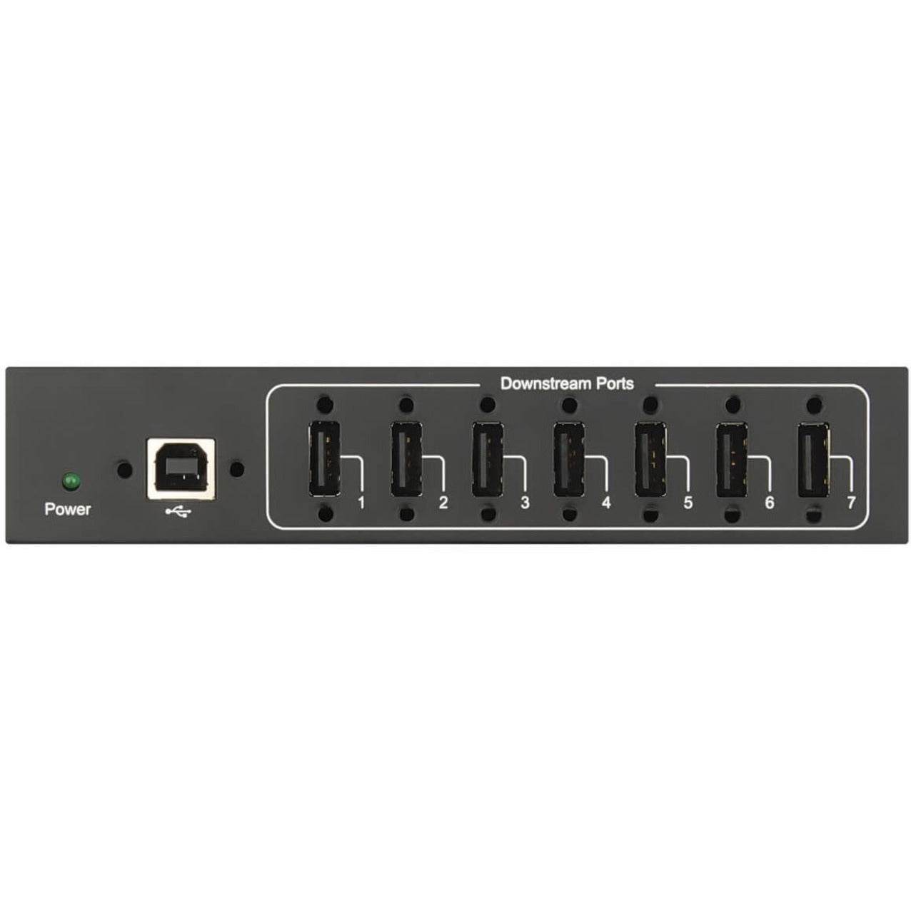 Tripp Lite U223-007-IND-1 7-Port Industrial-Grade USB 2.0 Hub, Wall/DIN Rail Mountable, Black
