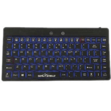 Seal Shield S89G Silk Mini Glow Waterproof Silicone Backlit Keyboard, Quiet Keys, Low Noise, Dust Proof, UV Coated