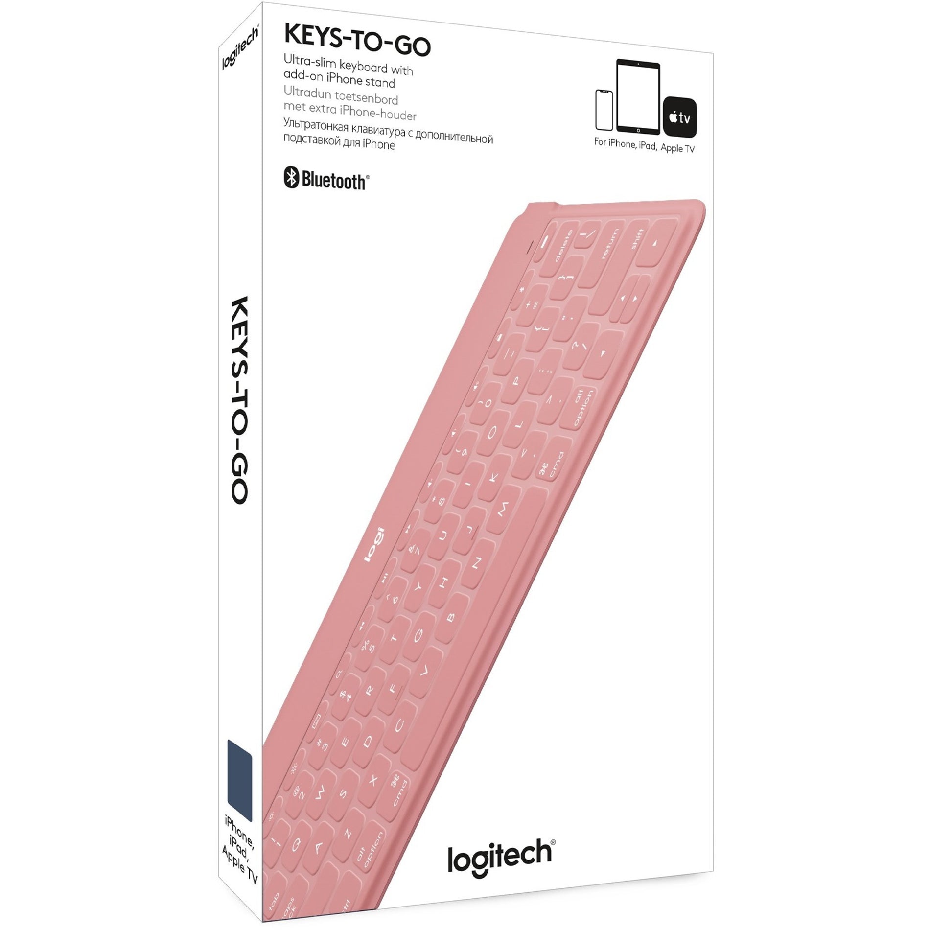 Logitech 920-010039 Keys-To-Go Keyboard, Lightweight, Slim, Bluetooth, Rechargeable Battery