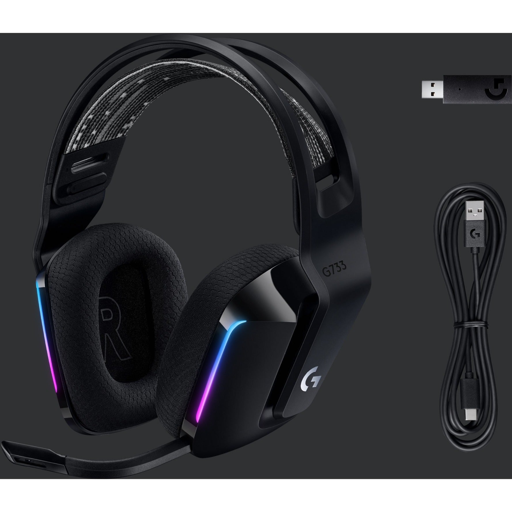 Logitech G733 Lightspeed Wireless RGB Gaming Headset, Comfortable