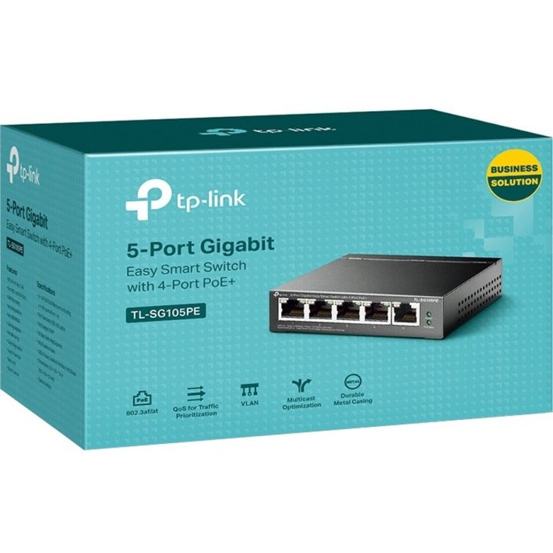 TP-Link TL-SG105PE 5-Port Gigabit Easy Smart Switch with 4-Port PoE+, 2-Year Warranty, RoHS Certified