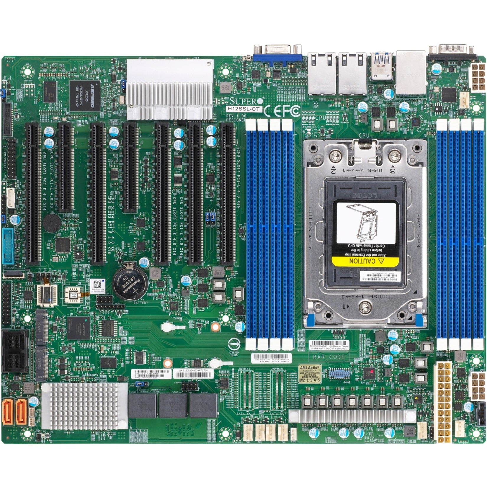 Supermicro MBD-H12SSL-CT-B H12SSL-CT EPYC7002 DDR4 M2 ATX VGA 2X10G 8XSAS3 1PACK Server Motherboard