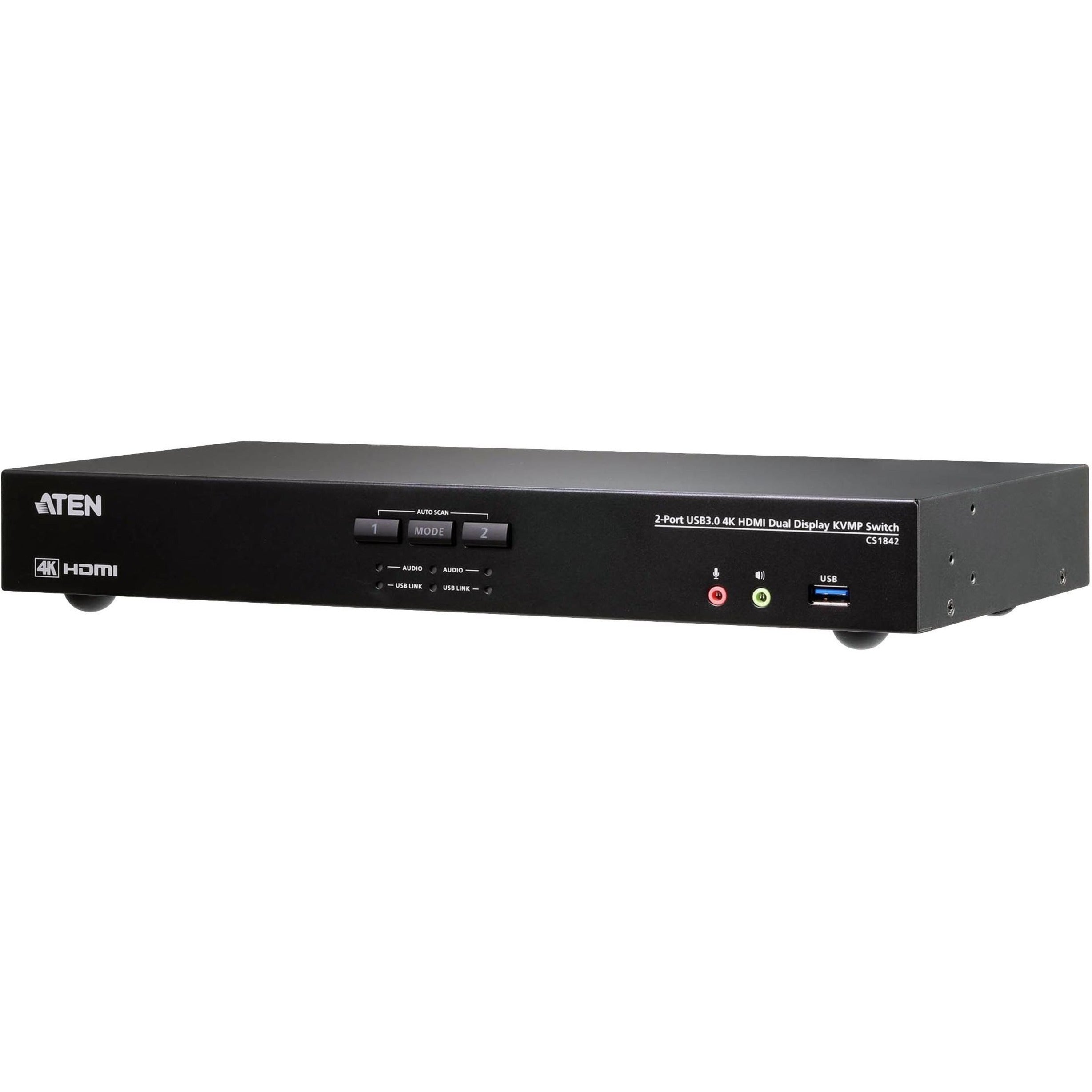 ATEN CS1842 2-Port USB 3.0 4K HDMI Dual Display KVMP Switch, Easy Switching and Control for Multiple Computers