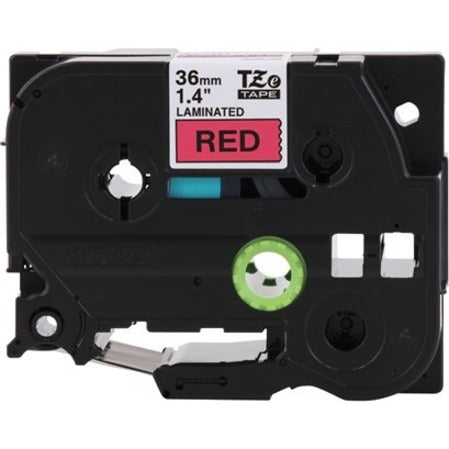 Brother TZE461CS P-touch TZe-461 Black Print on Red Label Tape 1.4" (36mm) wide x 26.2' (8m) long, Grease Resistant, Grime Resistant, Strong, Durable, Adhesive Backing, Temperature Resistant