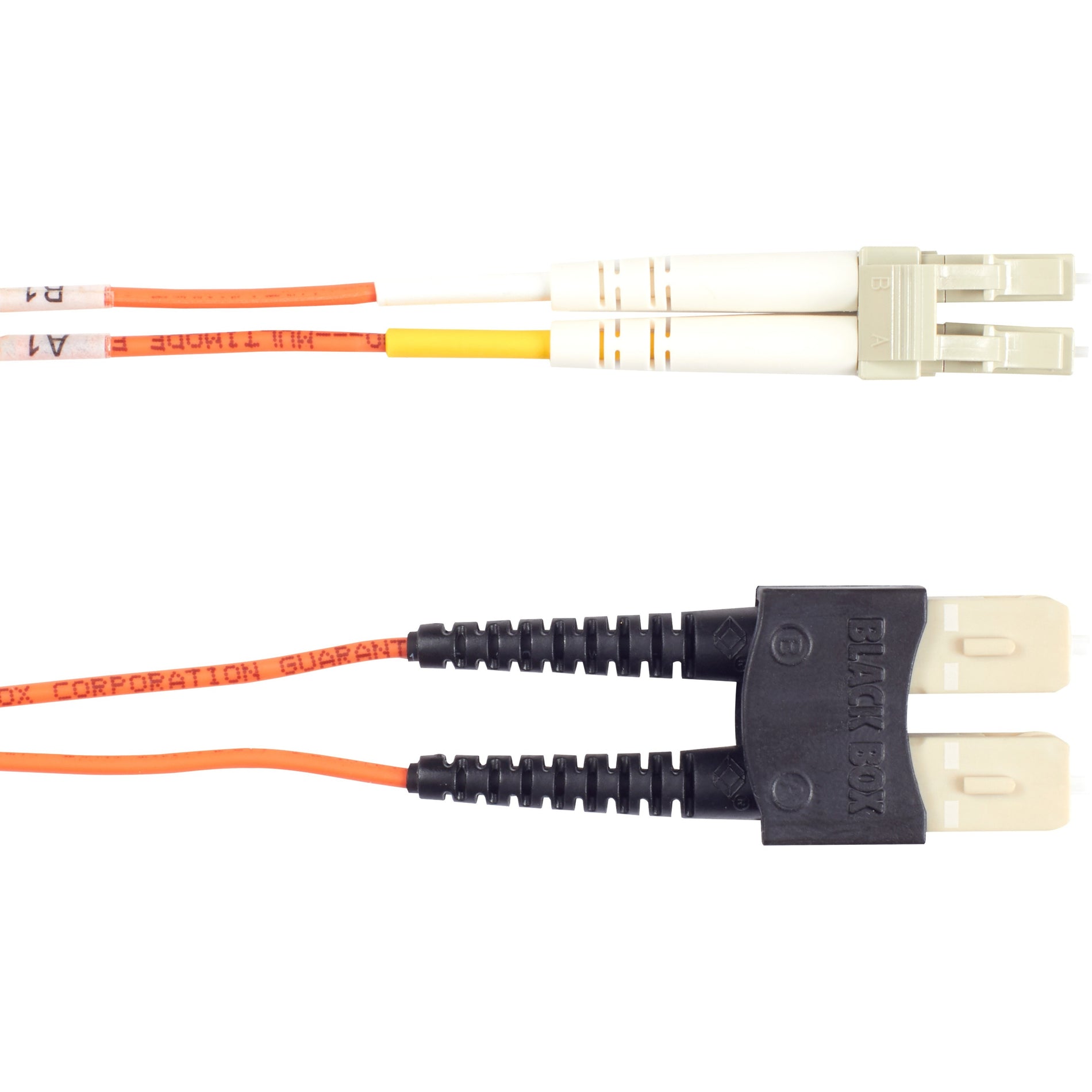 Black Box EFN110-003M-SCLC Fiber Optic Duplex Patch Network Cable, Multi-mode, 9.80 ft, SC to LC Male Connectors, Orange Jacket
