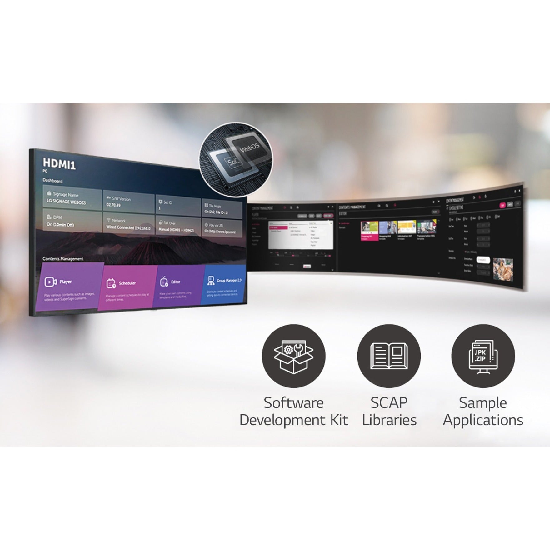 LG 86UH5F-H Ultra HD 86-inch Digital Signage Display, WebOS, 500 Nit Brightness, 10-bit Color Depth, 72% NTSC Color Gamut, 2160p Scan Format, 1,000,000:1 Dynamic Contrast Ratio