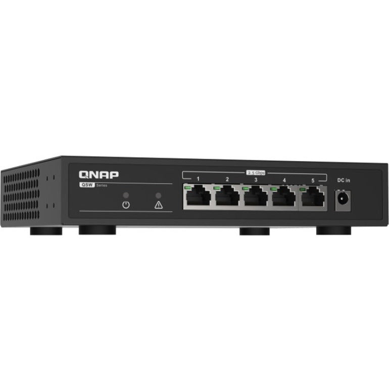 QNAP QSW-1105-5T-US QSW-1105-5T Ethernet Switch, 5-Port 2.5 Gigabit Ethernet Network, Twisted Pair, AC Adapter