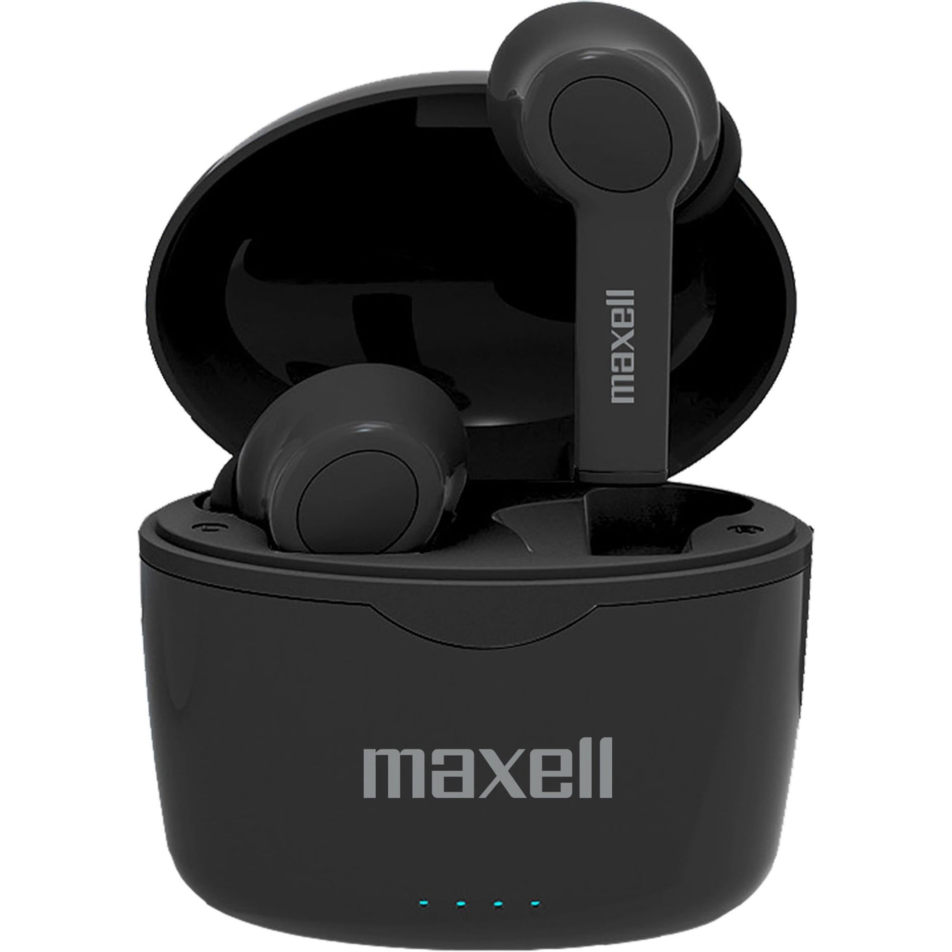 Maxell 199899 Sync Up True Wireless Bluetooth Earbuds, Secure Fit, Charging Case, Black