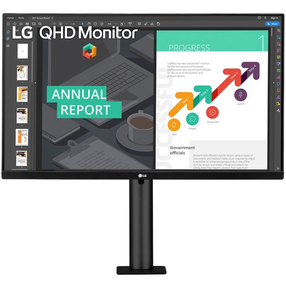 LG 27BN88Q-B 27 WQHD LCD Monitor, 99% sRGB, FreeSync, Textured Black
