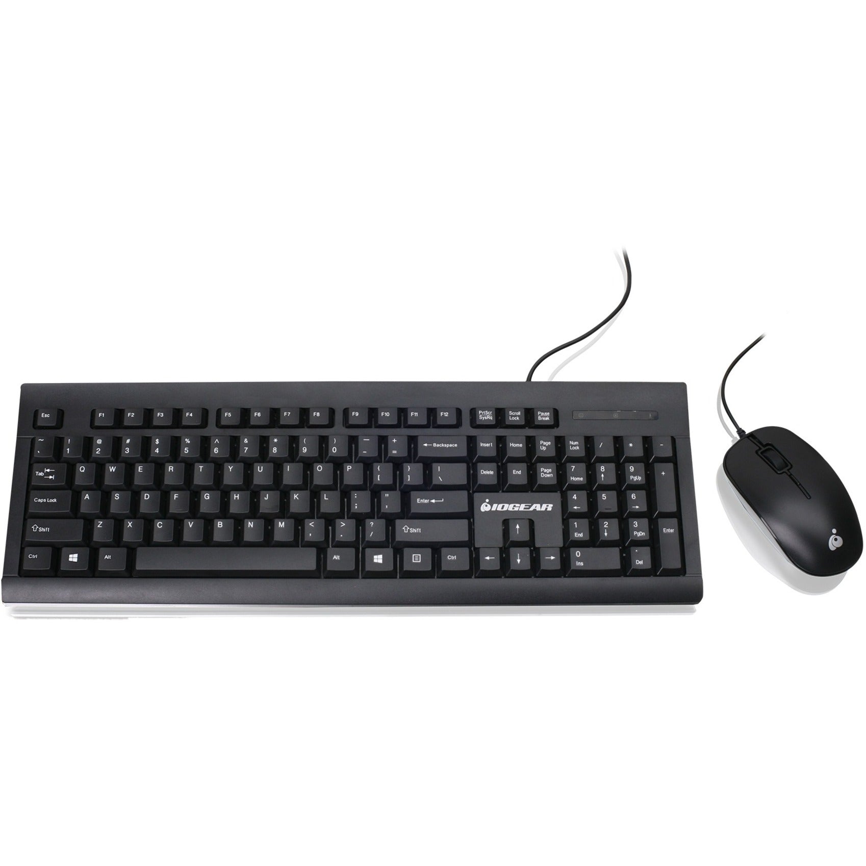 IOGEAR GKM513B Spill-Resistant Keyboard and Mouse Combo, USB Wired, Windows/Mac Compatible
