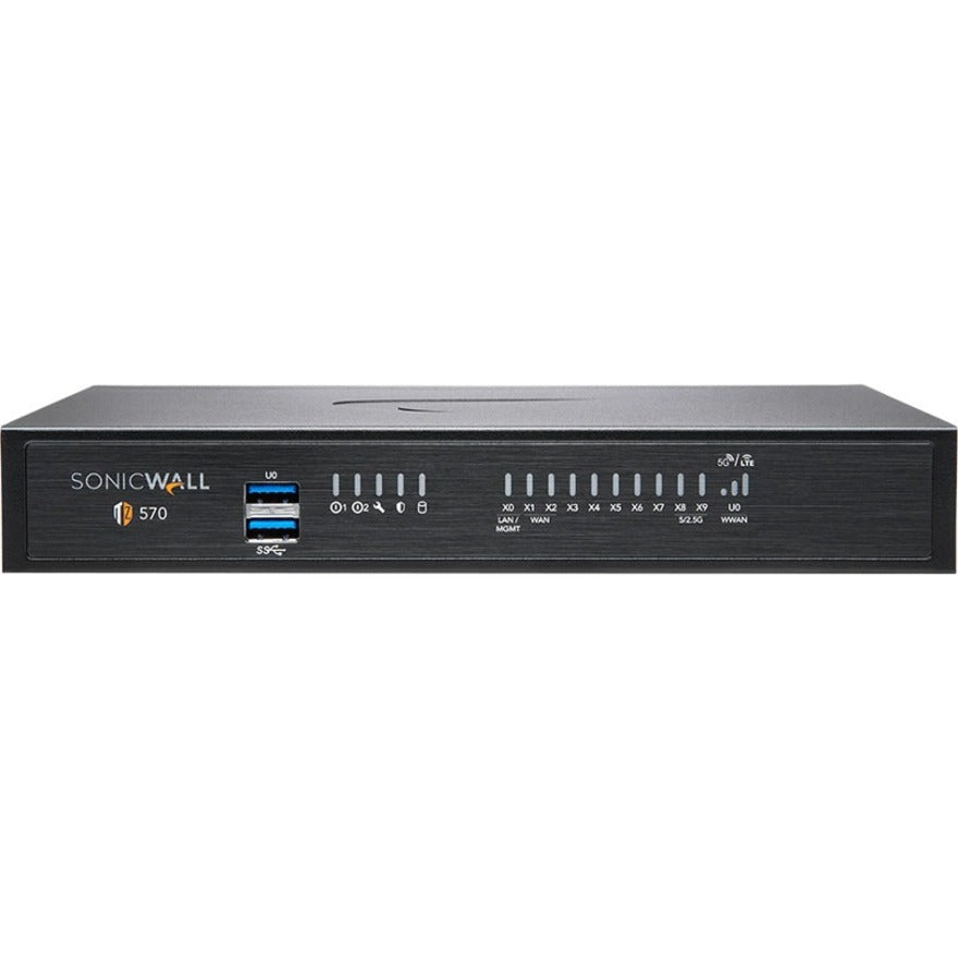 SonicWall 02-SSC-2833 TZ570 Network Security/Firewall Appliance, 8 Ports, AES Encryption, Malware Protection