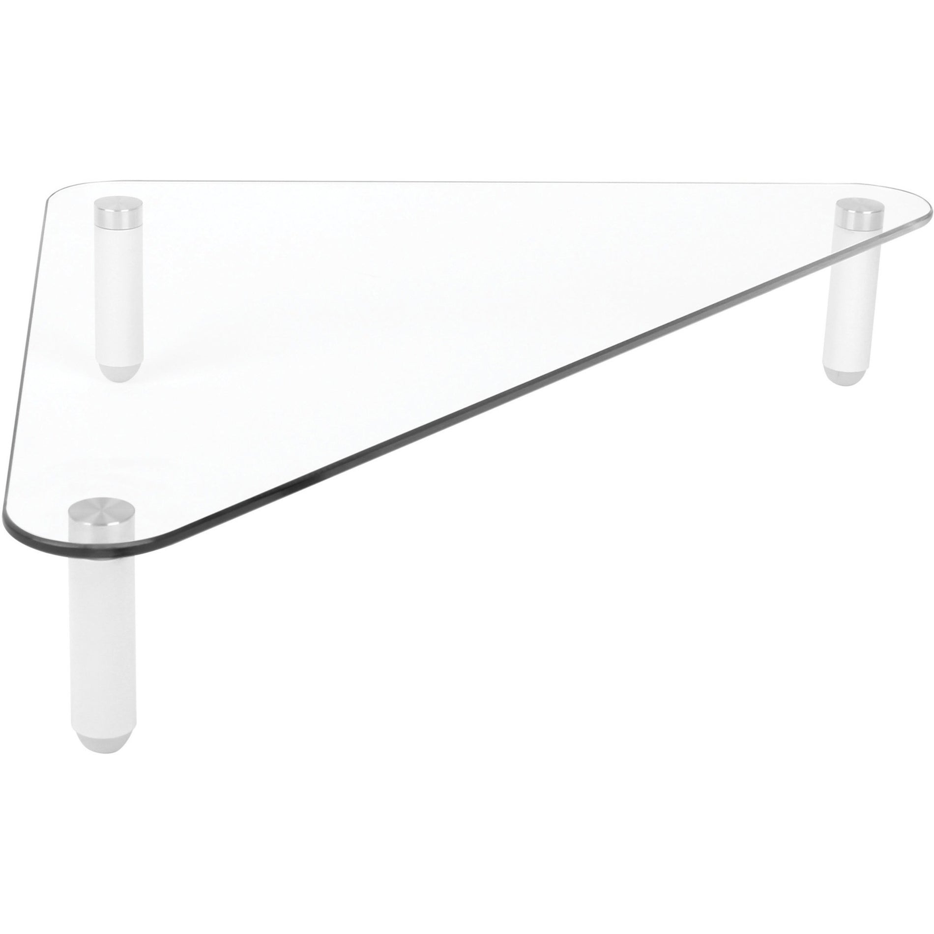 Kantek MS390 Glass Top Corner Monitor Riser, Clear, Non-skid Feet, 40 lb Maximum Load Capacity
