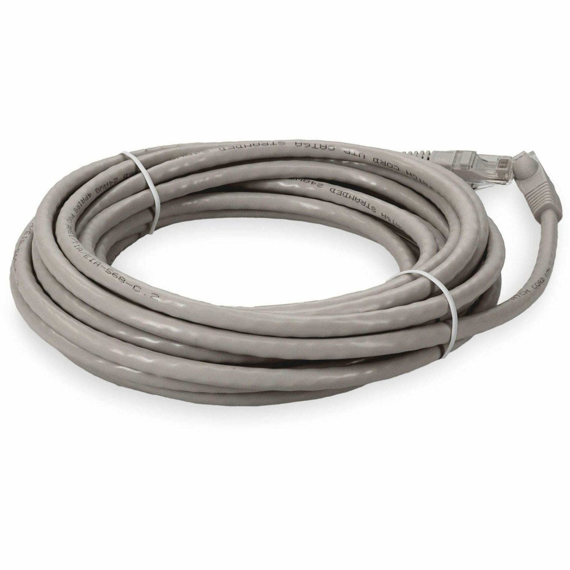 AddOn ADD-50FCAT6A-GY 50ft RJ-45 (Male) to RJ-45 (Male) Gray Cat6A UTP PVC Copper Patch Cable, 10 Gbit/s Data Transfer Rate
