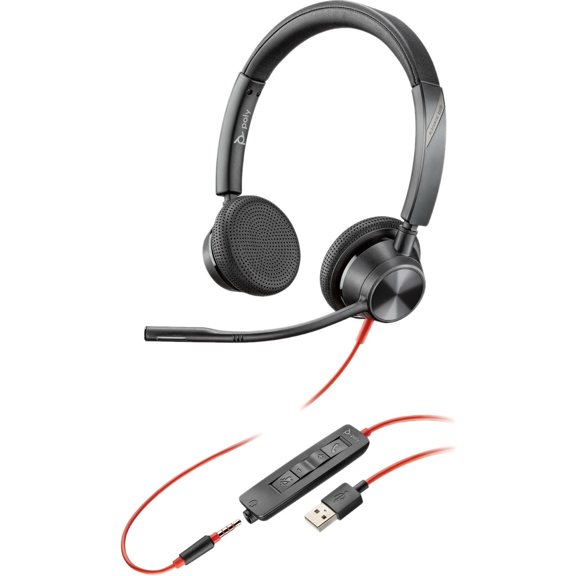 Poly 214016-101 Blackwire 3325 Microsoft USB-A Headset