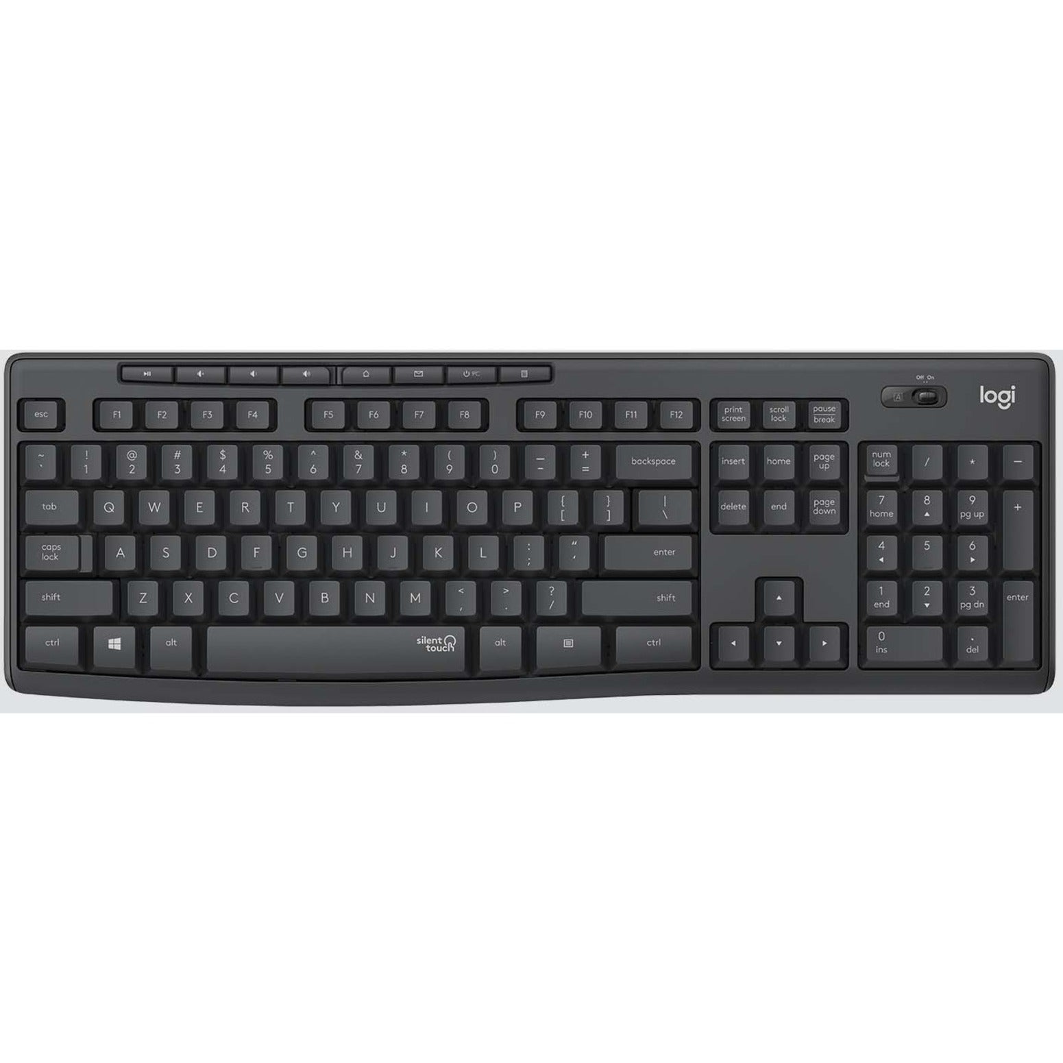 Logitech 920-009782 MK295 Silent Wireless Combo Keyboard & Mouse, Spill Resistant, Graphite