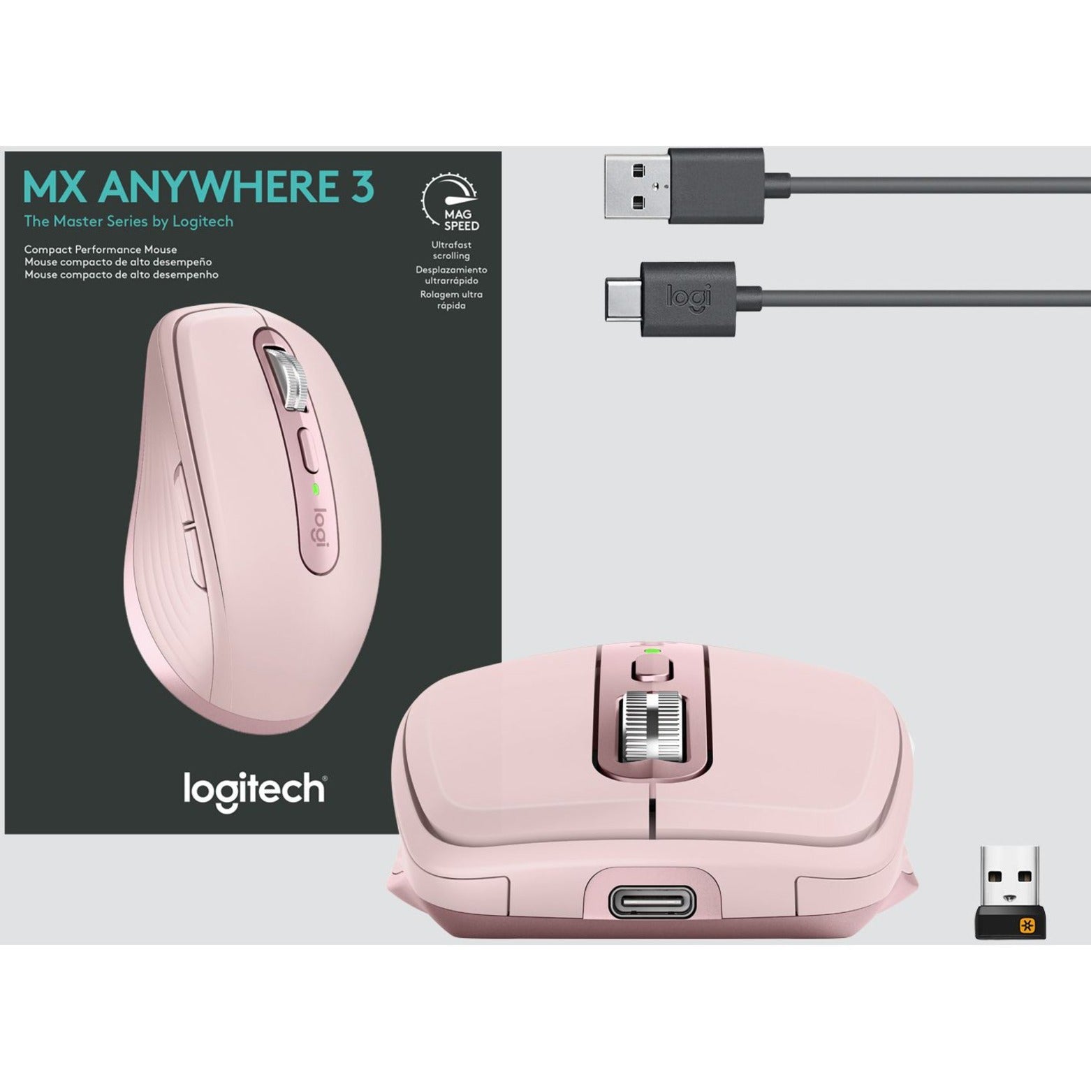 Logitech MX Anywhere 3 Wireless Mouse - Rose (910-005986) [Discontinued]