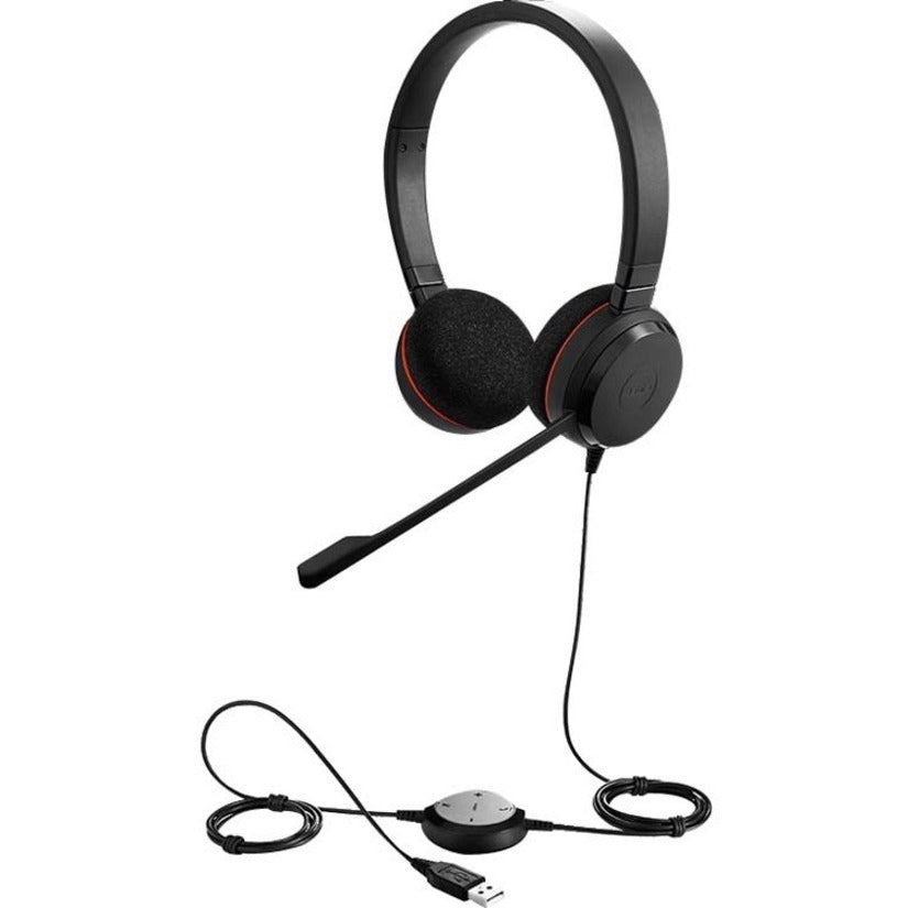 Jabra 4999-823-189 EVOLVE 20 Headset, Noise Cancelling Boom Microphone