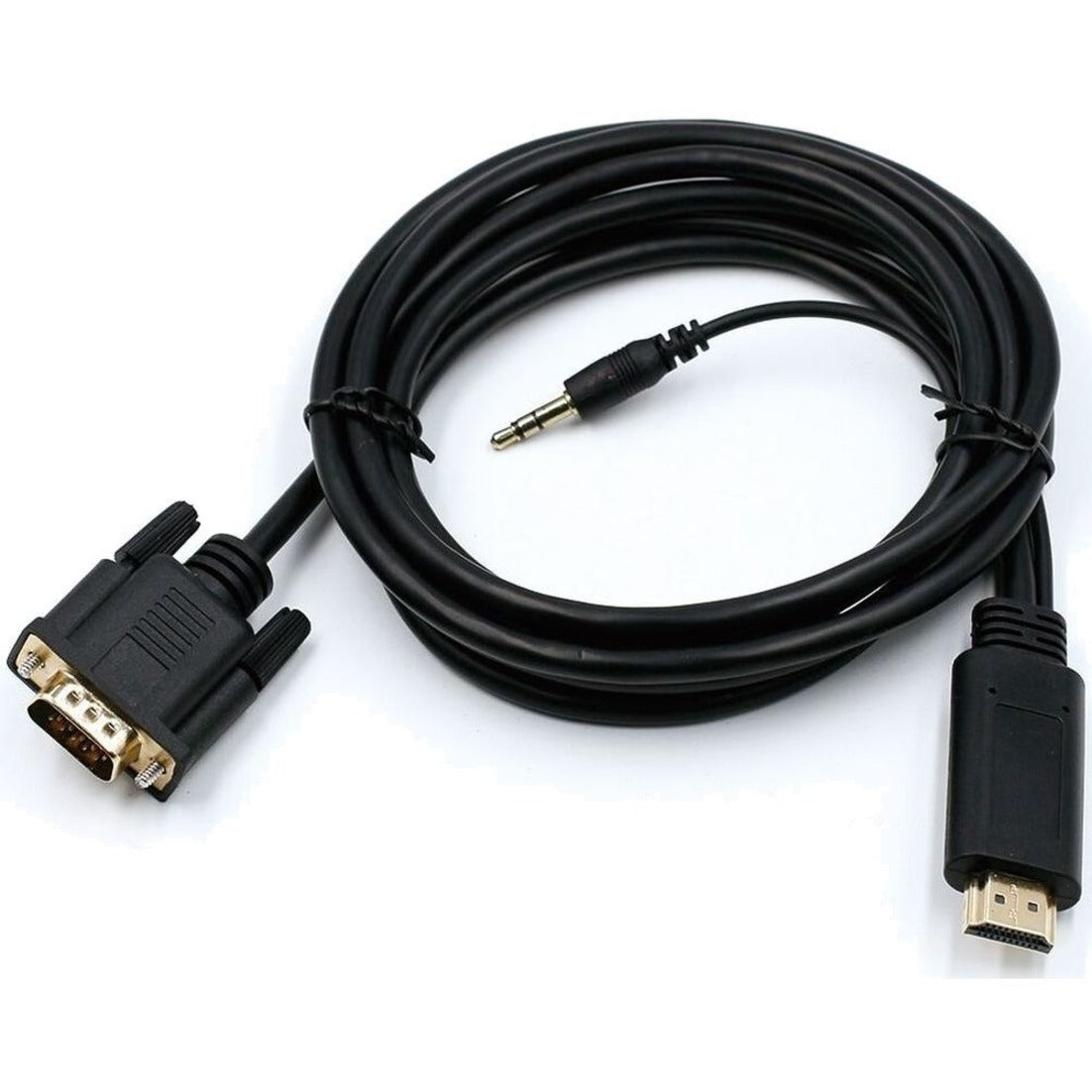 4XEM 4XHDMIVGA3FT HDMI to VGA with 3.5mm Audio Cable, Active, Plug & Play, 3 ft Length