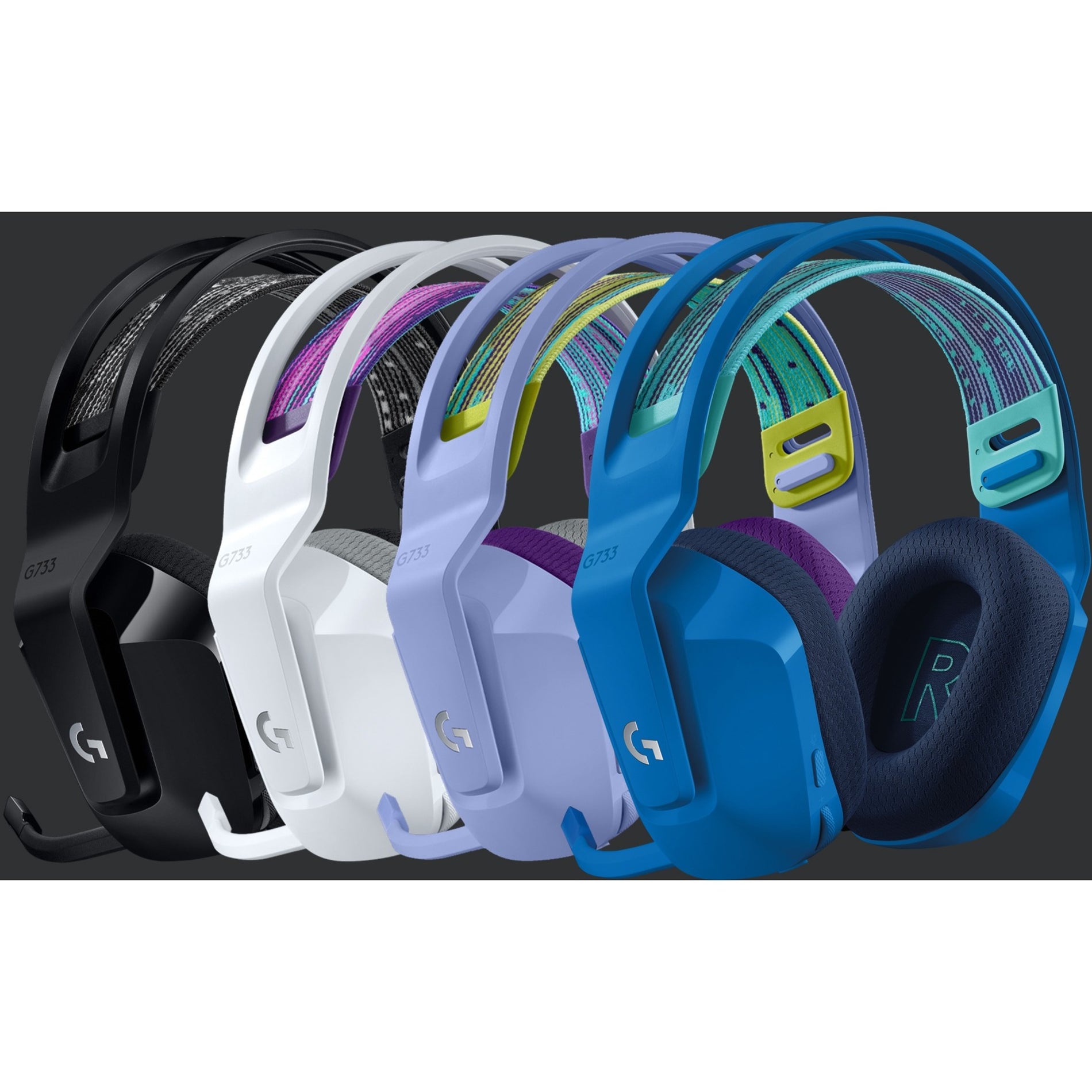 Logitech 981-000889 G733 Lightspeed Wireless RGB Gaming Headset, Comfortable, Lightweight, Lilac