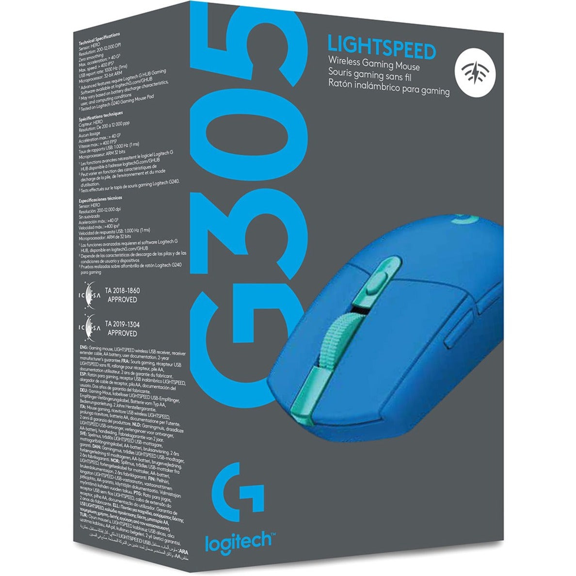 Logitech 910-006012 G305 LIGHTSPEED Wireless Gaming Mouse, 2 Year Warranty, 12000 dpi, 2.4 GHz Wireless