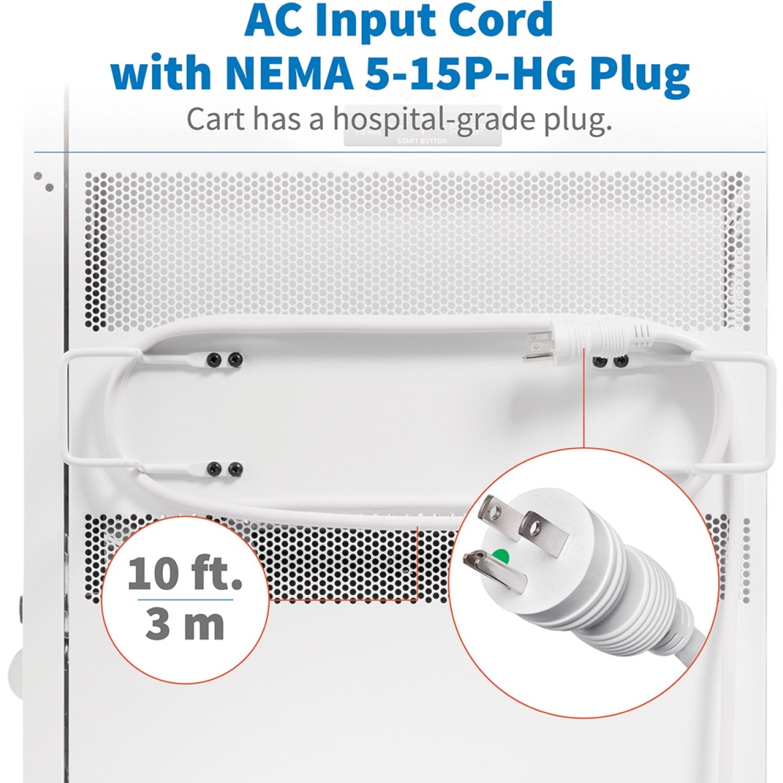 Tripp Lite CSC32USBWHG Hospital-Grade 32-Device UV Charging Cart, White, Grip Handle, Antibacterial, Cable Management