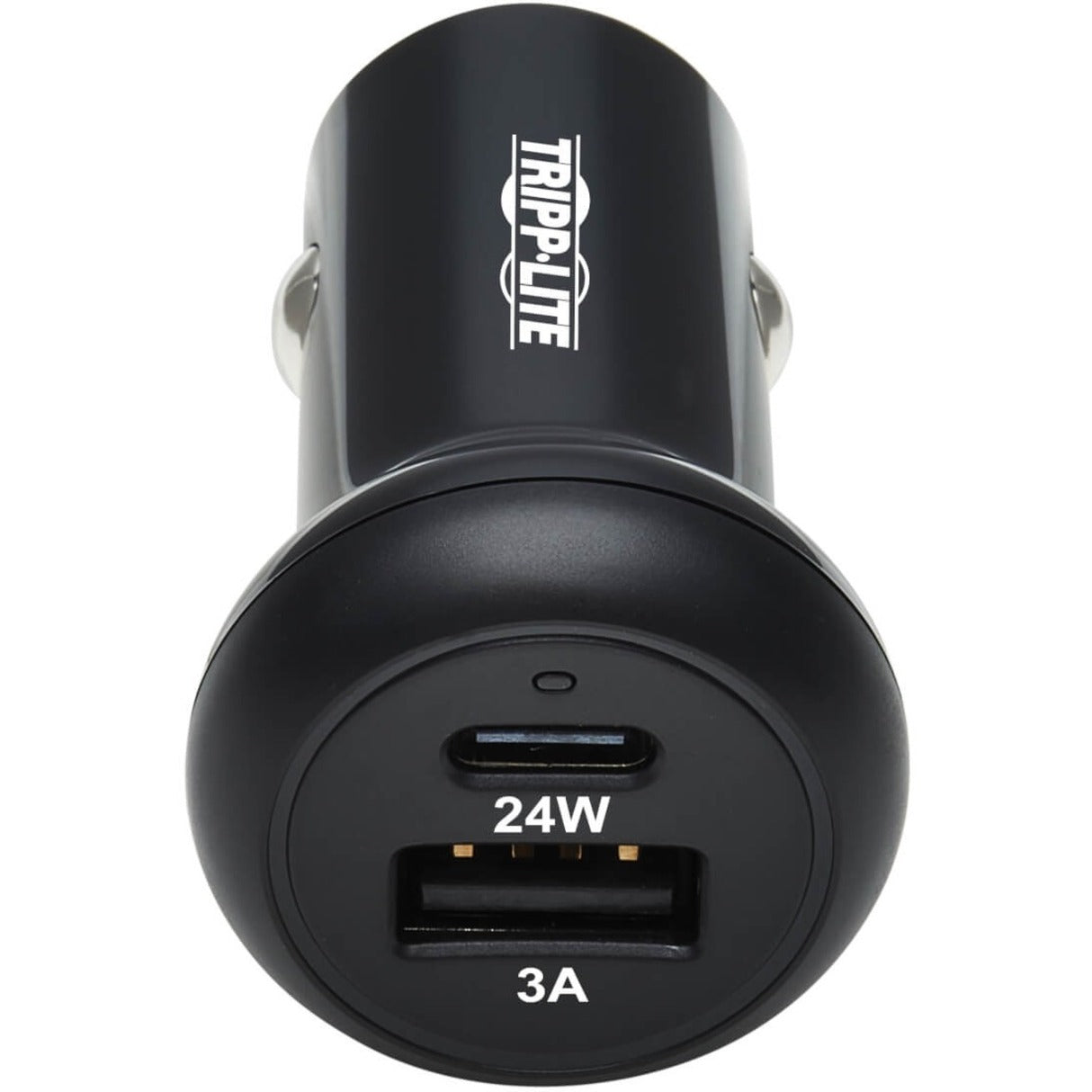 Tripp Lite U280-C02-24W-1B Auto Adapter, Dual Port USB Car Charger, 24W USB C USB-A, Fast Charging for Smartphones, Tablets, and More
