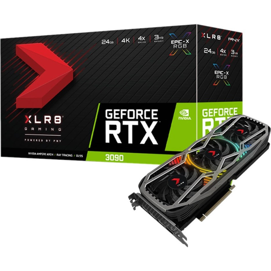 PNY VCG309024TFXPPB GeForce RTX 3090 XLR8 Gaming REVEL EPIC-X Graphic Card, 24GB GDDR6X, 4K Gaming and VR Ready