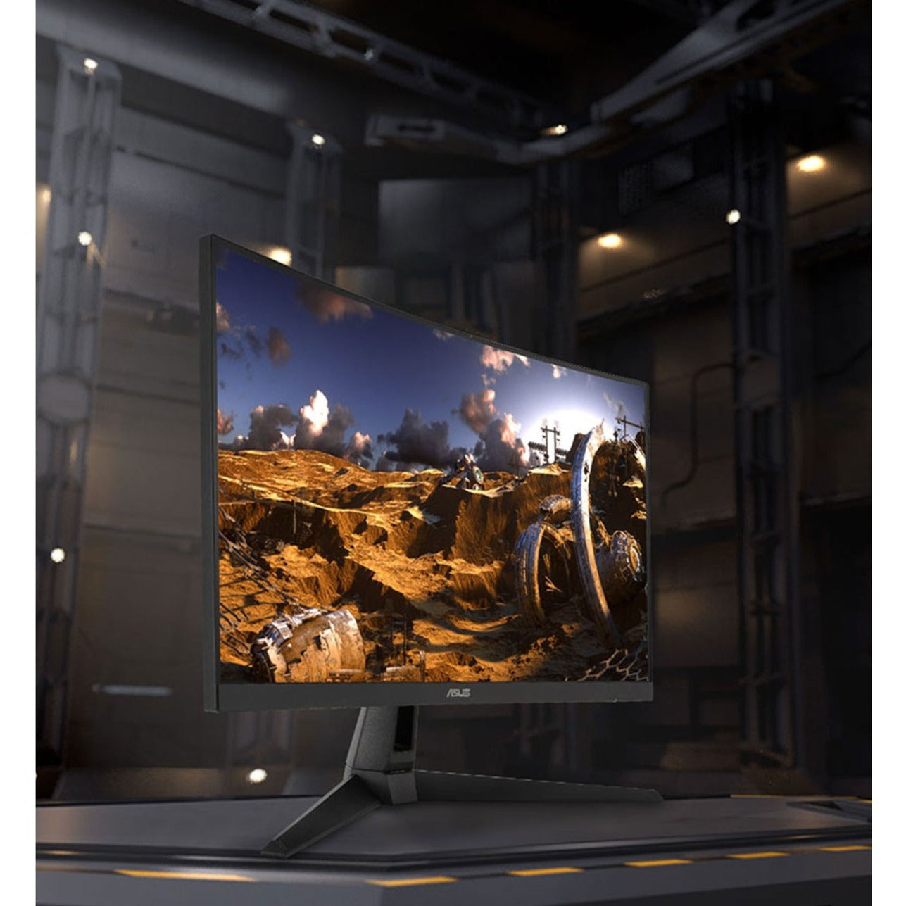 Asus VG27WQ1B Widescreen Gaming LCD Monitor, 27" Curved Screen, WQHD, FreeSync Premium, 1ms Response Time, 250 Nit Brightness, 90% DCI-P3, 120% sRGB