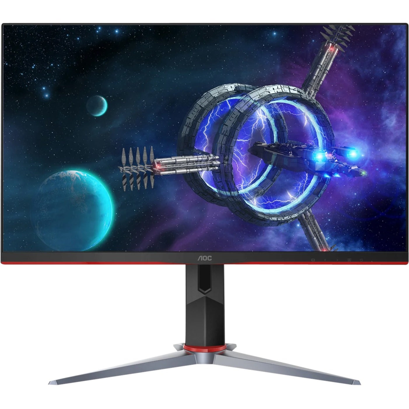 AOC gaming monitor displaying vibrant space scene demonstrating color performance-alternate-image2