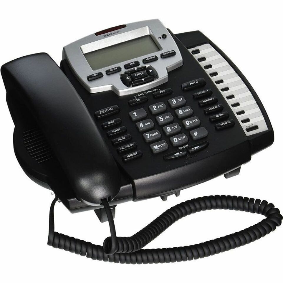 Valcom VEADP4 Administrative Telephone, Wall Mountable, Desktop - Black, Gray