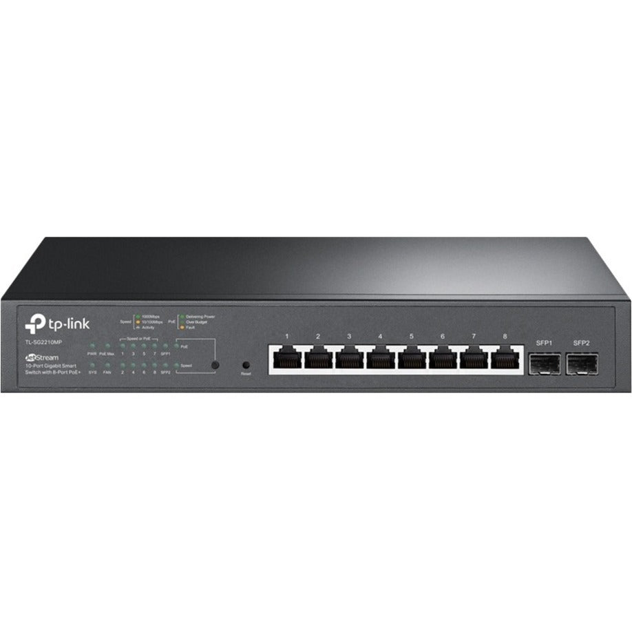 TP-Link TL-SG2210MP JetStream 10-Port Gigabit Smart Switch with 8-Port PoE+, High Performance and Easy Network Management